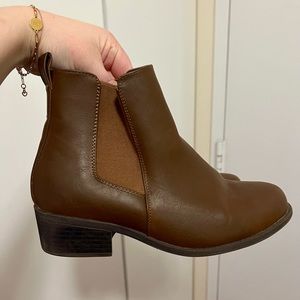 Brown Torrid Faux Leather Ankle Booties
